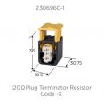 2306960-1 колодка гнездовая с терминальным резистором 120 Ом TE/AMP серия HDSCS 3 pin Code A